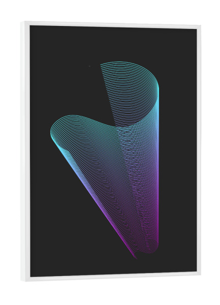 Poster mit weißem Rahmen "Wave S" artboxONE - Typografie,Abstrakt,Geometrie,Buchstaben,Buchstaben / S