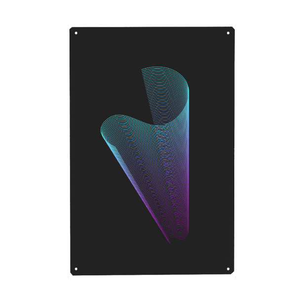 Metall Poster "Wave S" artboxONE - Typografie,Abstrakt,Geometrie,Buchstaben,Buchstaben / S