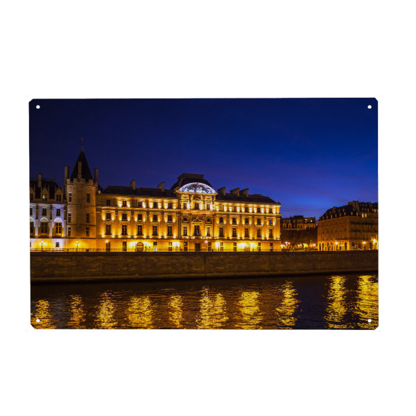 Holzbild "Historische Gebäude bei Nacht" artboxONE - Städte,Reise,Architektur,Städte / Paris