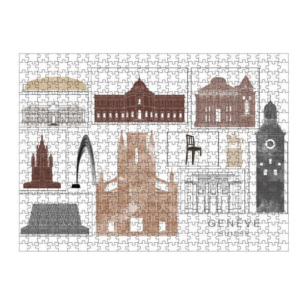 artboxONE Puzzle "Geneva skyline black & brown" artboxONE - Städte,Reise,Architektur