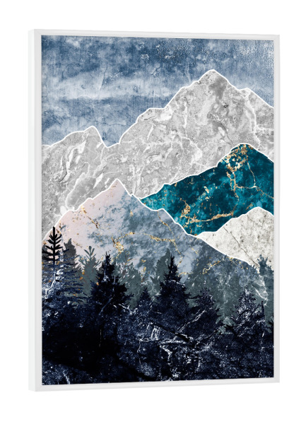 Poster mit weißem Rahmen "Mountains (matart)" artboxONE - Natur - Mountain,Mountains,Sky,Marble,Marmor,Natur,Nature,Berge,Forest,Wald