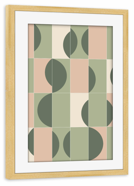 Poster mit Rahmen kiefer "Garden Tiles Second" artboxONE - Abstrakt,Geometrie