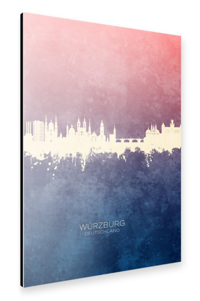 Alu-Dibond "Würzburg Germany Skyline BlueRose" 30x20 cm artboxONE