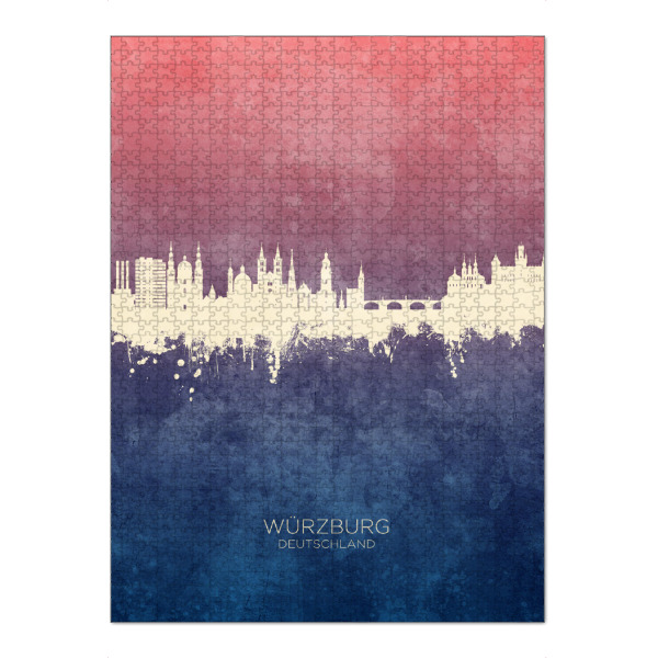Puzzle Ravensburger "Würzburg Germany Skyline BlueRose" artboxONE - Städte