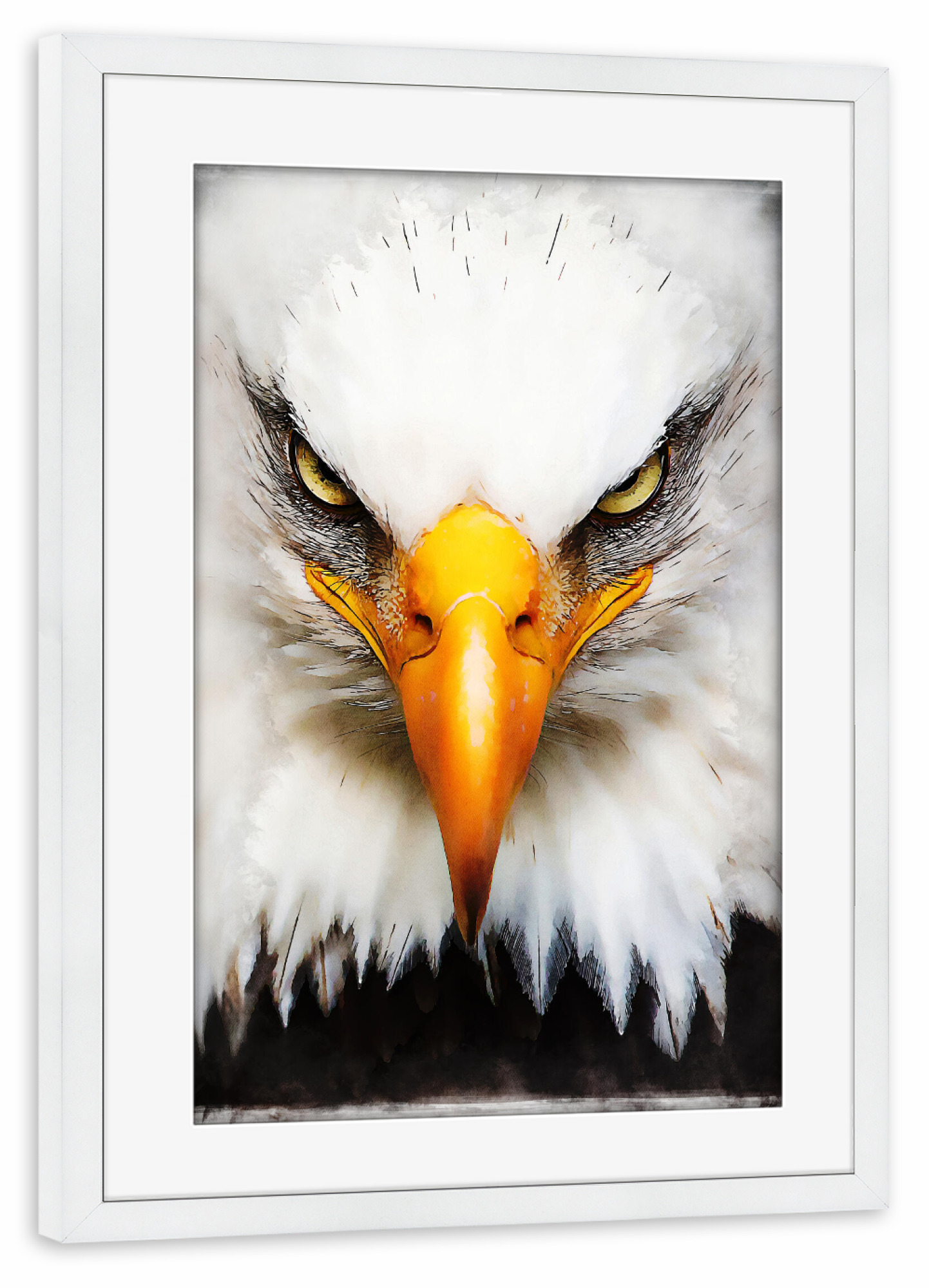 Poster mit Rahmen weiß "Eagle Portrait (matart)" artboxONE - Natur,Tiere