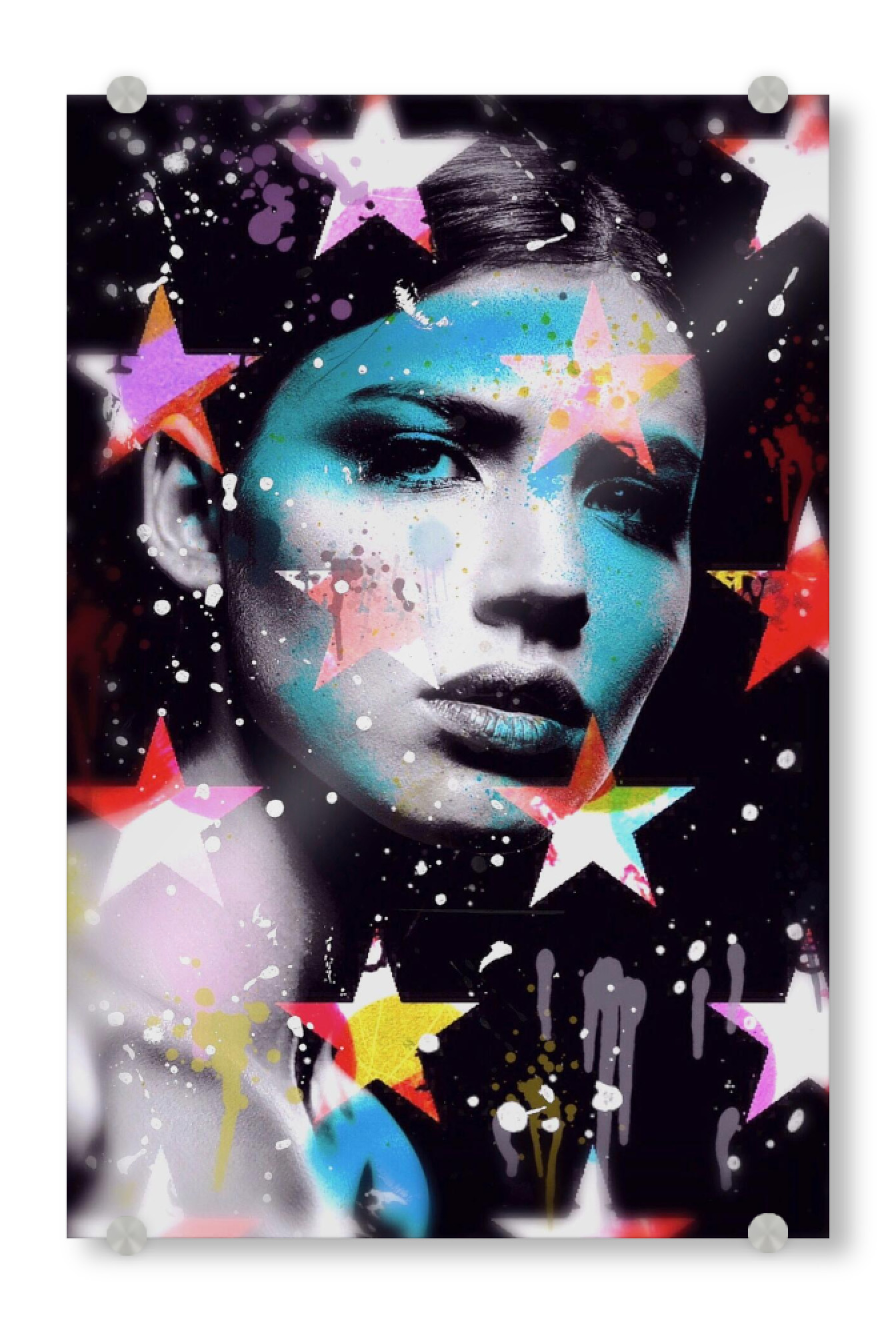 Acrylglasbild "Girls with Stars Blue" artboxONE - Menschen,Liebe,Männer