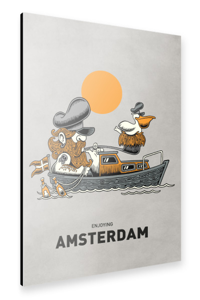 Alu-Dibond "Amsterdam Pelican Ship" 30x20 cm artboxONE