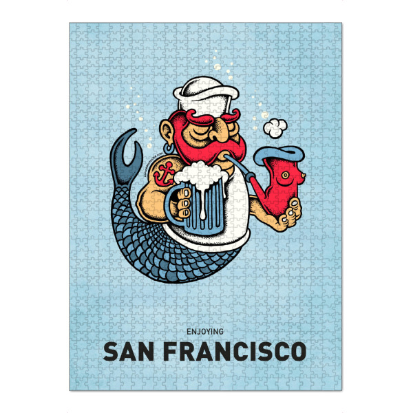 Puzzle Ravensburger "San Francisco Sailor Mermaid" artboxONE - Städte,Reise,Streetart,Städte / San Francisco,Lustig