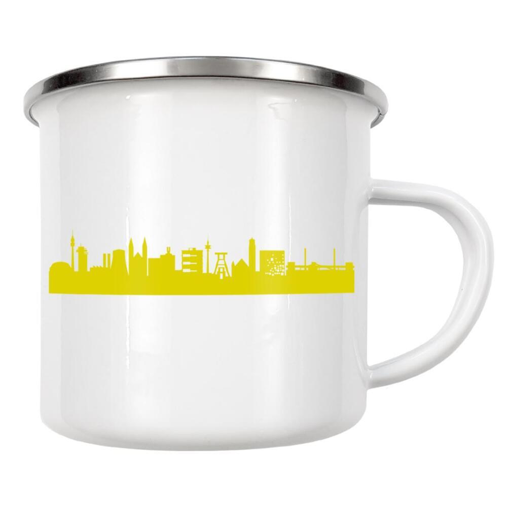 Emaille Tasse "Ruhrpott 06 Skyline Spring-Green Print monochrome" artboxONE - Städte,Abstrakt,Architektur,Städte / Weitere