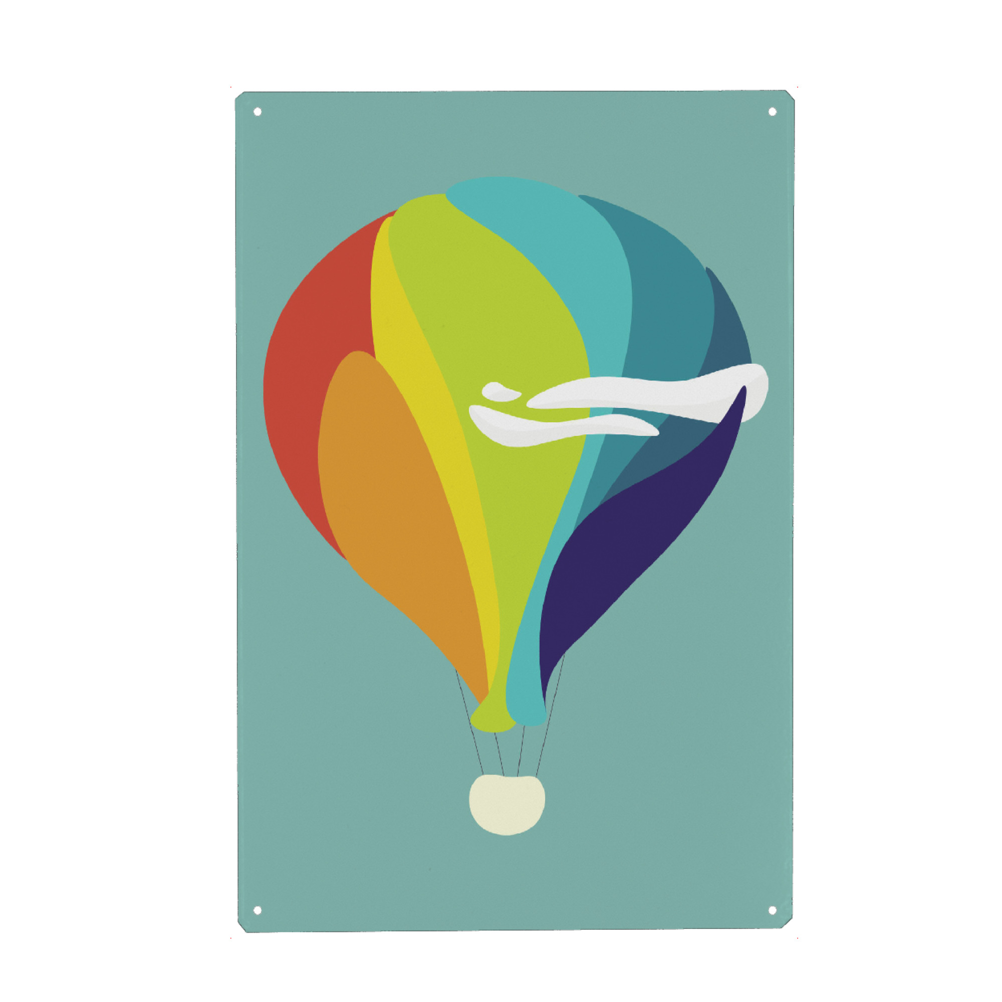 Holzbild "Air Balloons into the sky" artboxONE - Für Kinder