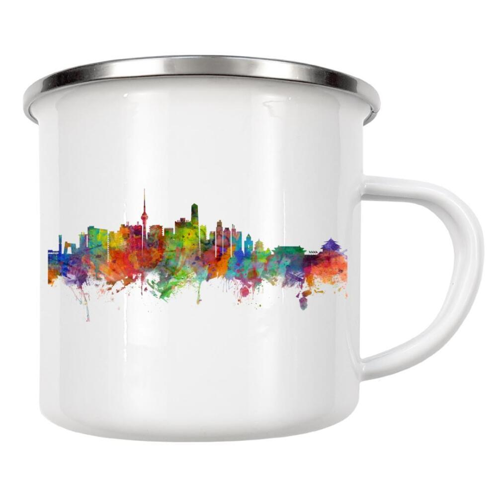 Emaille Tasse "Beijing China Watercolor" artboxONE - Städte,Reise,Architektur