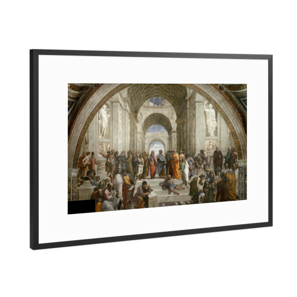 Poster mit Rahmen Schwarz (Metallic) "Die Schule von Athen - Raffael" artboxONE - Natur,Menschen,Architektur
