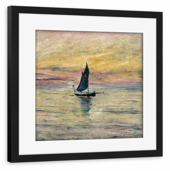 Poster mit Rahmen schwarz "Das Segelboot, Abend-Effekt" artboxONE - Natur,Reise,Reise / Strand und Meer