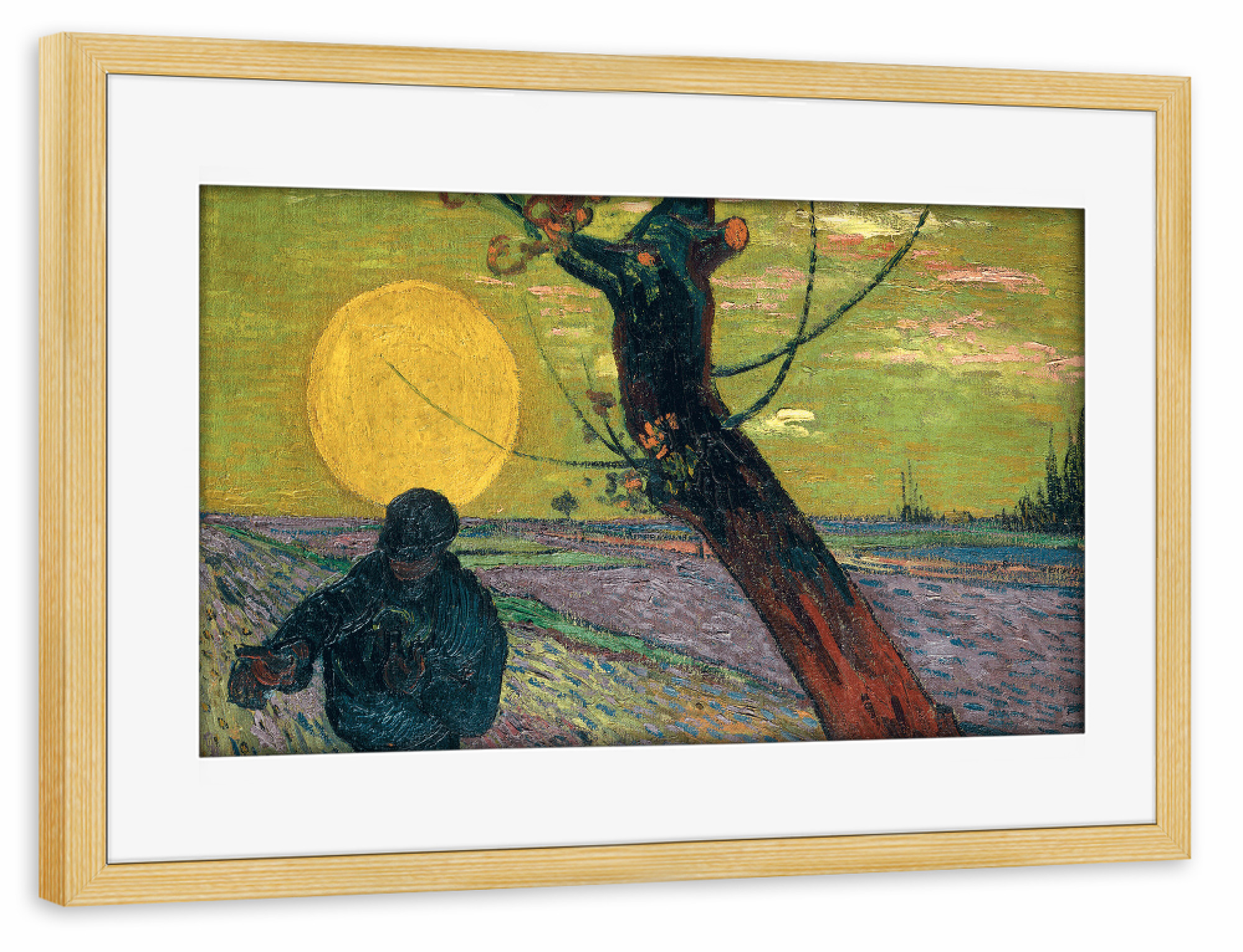 Poster mit Rahmen kiefer "Der Sämann von van Gogh" artboxONE - Natur,Menschen,Männer