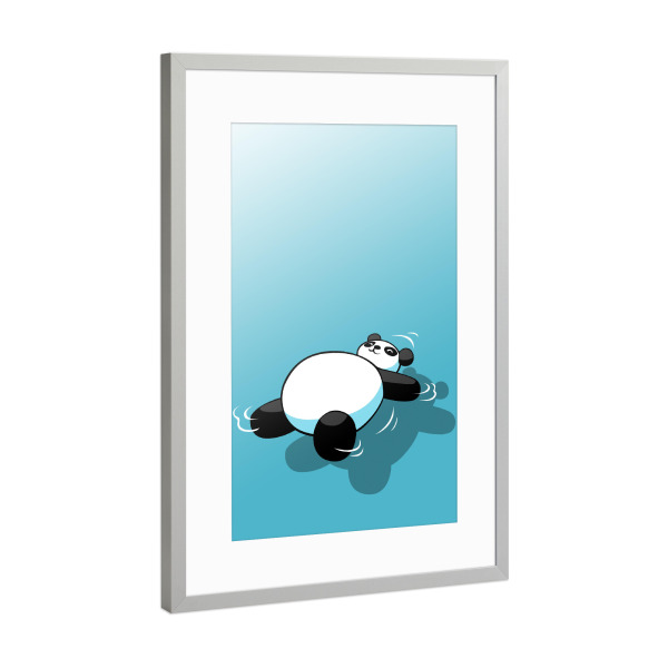 Poster mit Rahmen Silber "Sleeping Panda" artboxONE - Für Kinder,Tiere