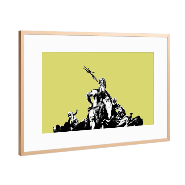 Poster mit Rahmen Kupfer "Der Neptunbrunnen" artboxONE - Städte,Städte / Berlin,Architektur,Marmor