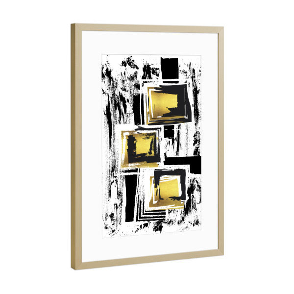Poster mit Rahmen Gold "ABSTRAKTE KUNST Urbane Muster" artboxONE - Abstrakt,Geometrie