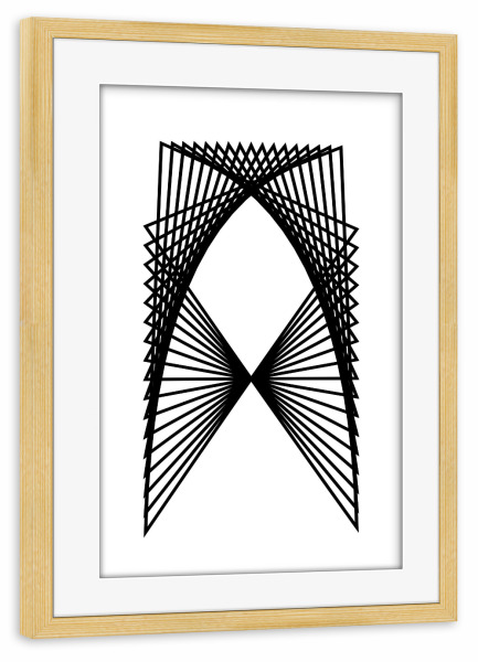 Poster mit Rahmen kiefer "Network bw" artboxONE - Abstrakt,Schwarzweiß,Geometrie