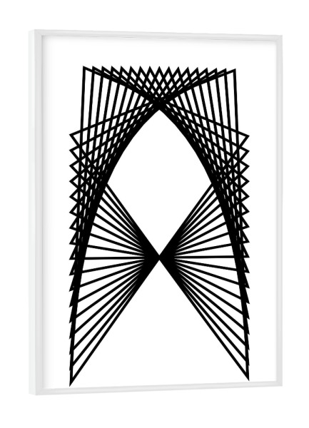 Poster mit weißem Rahmen "Network bw" artboxONE - Abstrakt,Schwarzweiß,Geometrie