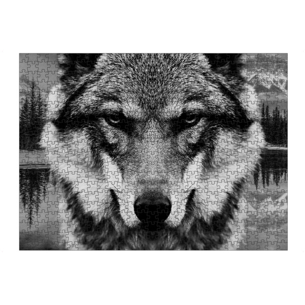 Puzzle Ravensburger "Wolf & Forest Closeup" artboxONE - Natur,Tiere
