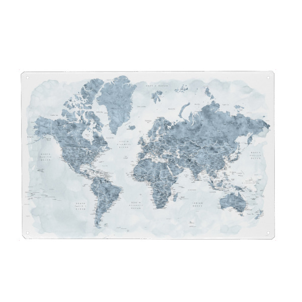 Holzbild "Detailed world map, Jacq" artboxONE - Reise,Kartografie