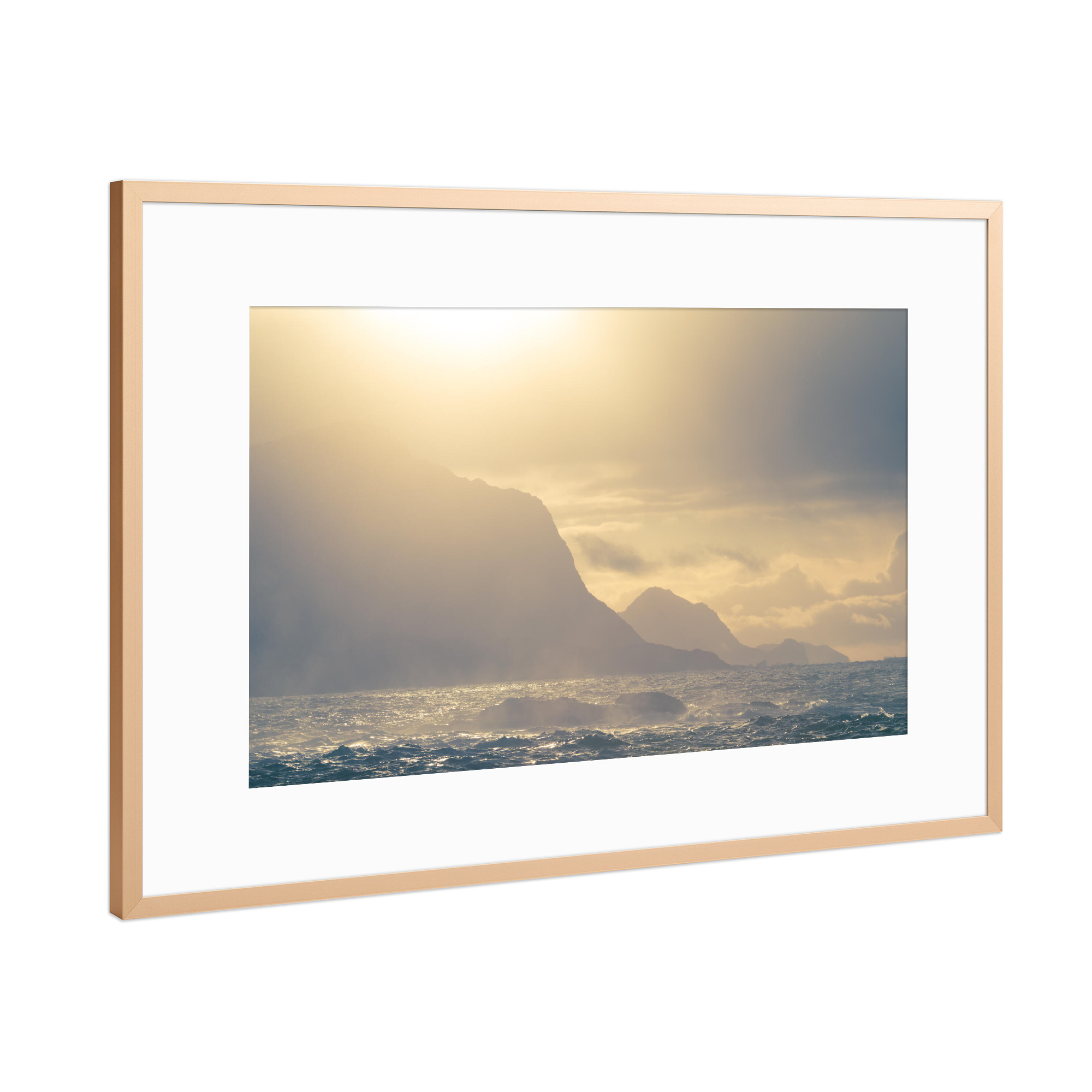 Poster mit Rahmen Kupfer "Arctic Seacoast" artboxONE - Natur