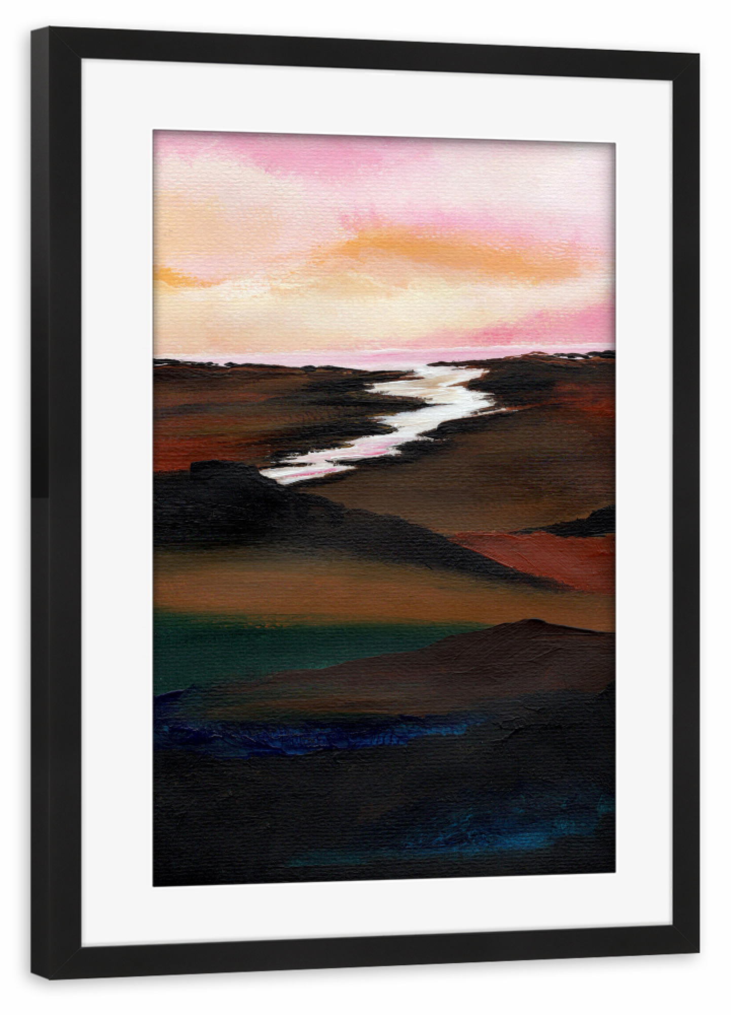 Poster mit Rahmen schwarz "Sepia shore" artboxONE - Natur,Abstrakt