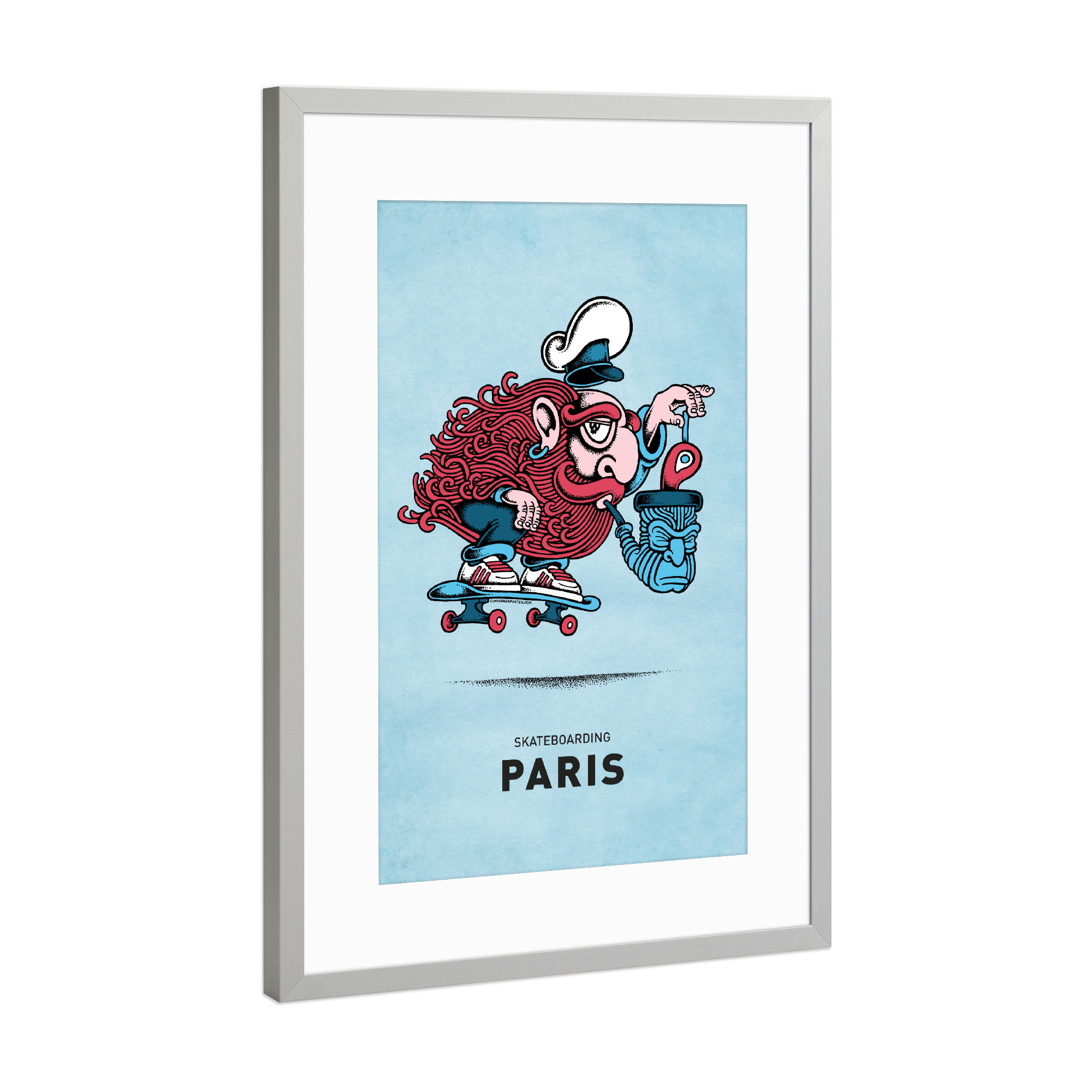 Poster mit Rahmen Silber "Paris Skateboard Pipe" artboxONE - Städte,Reise,Städte / Paris