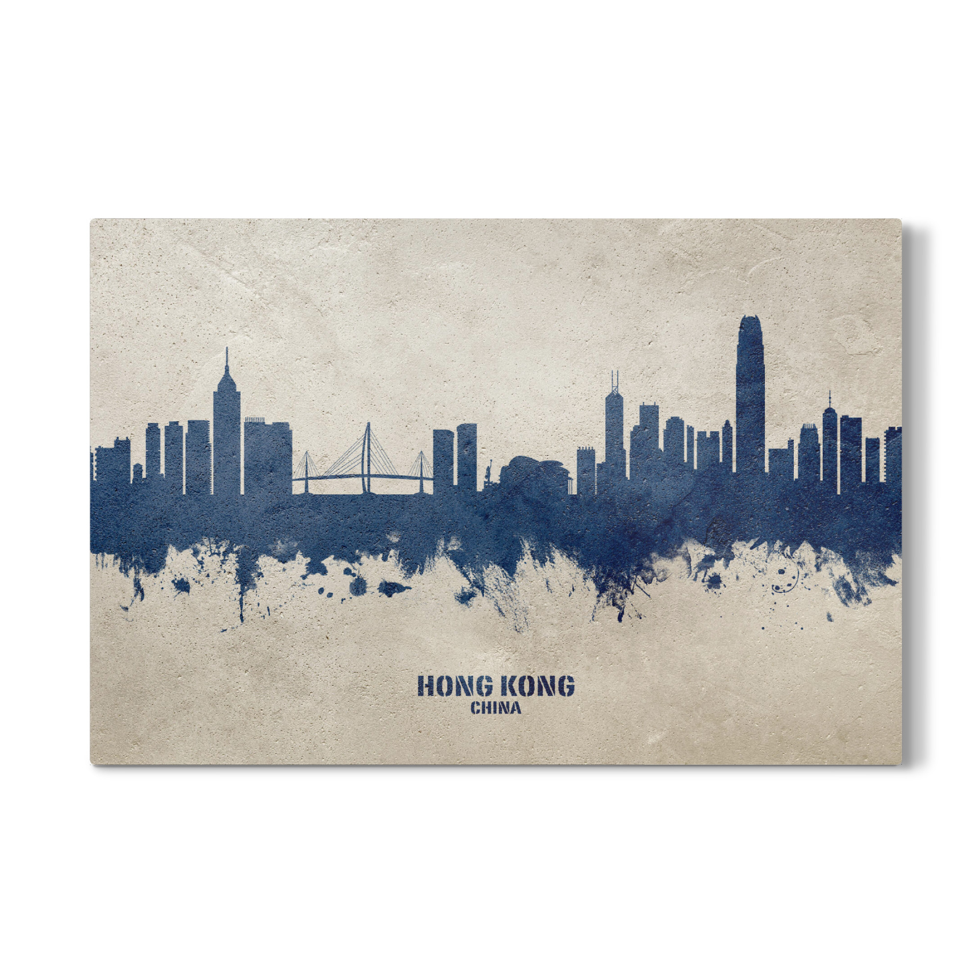 Galerie-Print "Hong Kong Skyline PaintBlue" 75x50 cm artboxONE