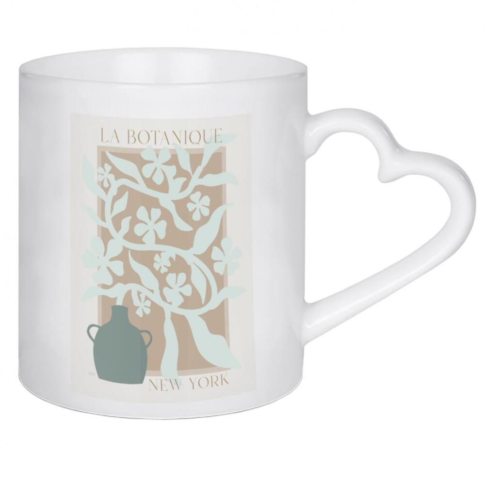 Herztasse "La Botanique New York" artboxONE - Typografie,Floral - New york,Topf,Topfpflanze,Blumen,Botanique