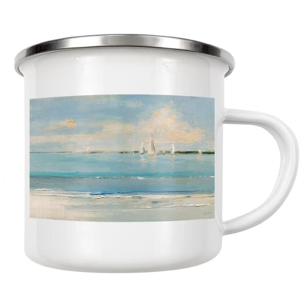 Emaille Tasse "Windige Regatta" artboxONE - Natur,Reise,Menschen - Boote,Meer,Küste,Segelboote