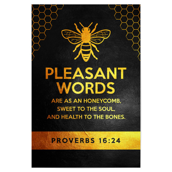 Poster 30x20 cm "Proverbs 16:24" artboxONE - Typografie,Tiere