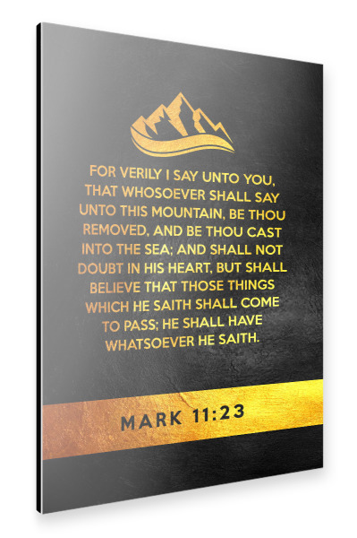 Alu-Dibond "Mark 11:23" 30x20 cm artboxONE