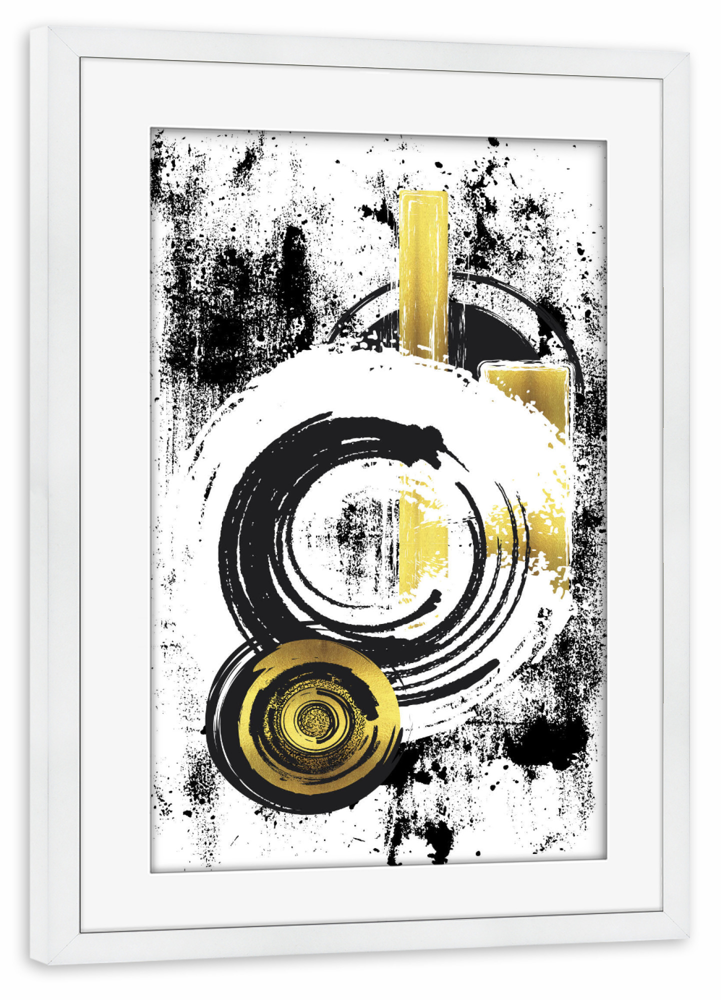 Poster mit Rahmen weiß "ABSTRAKTE KUNST Dynamische Formen" artboxONE - Abstrakt,Geometrie