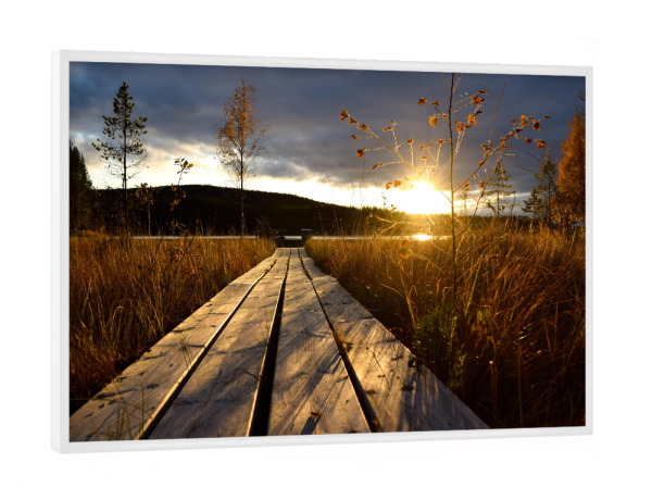 Poster mit weißem Rahmen "Holzsteg" artboxONE - Natur,Reise,Reise / Länder