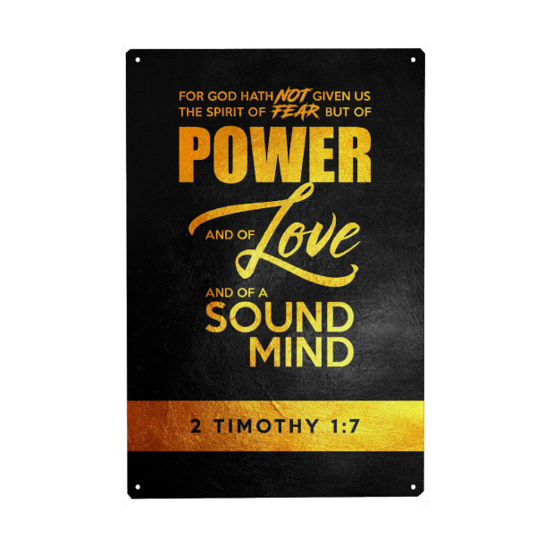 Metall Poster "2 Timothy 1:7" artboxONE - Typografie,Liebe