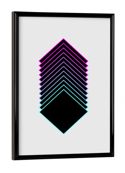 Poster mit schwarzem Rahmen "Rhombus" artboxONE - Typografie,Abstrakt,Geometrie