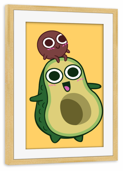 Poster mit Rahmen kiefer "Mother Avocado" artboxONE - Essen & Trinken,Lustig