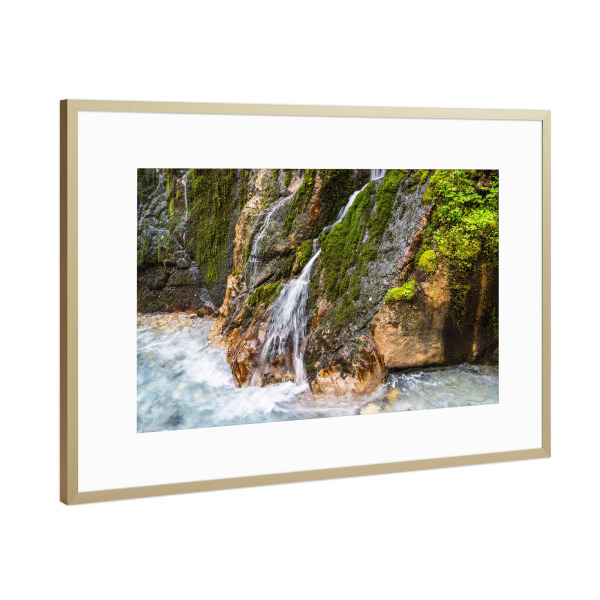 Poster mit Rahmen Gold "Die Wimbachklamm" artboxONE - Natur,Reise
