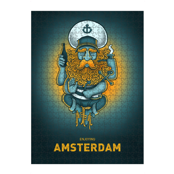Puzzle Ravensburger "Amsterdam Sailorgod" artboxONE - Städte,Reise,Streetart,Städte / Amsterdam,Lustig