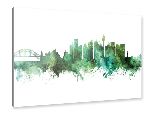 Alu-Dibond "Sydney Australia Skyline Green" 30x20 cm artboxONE