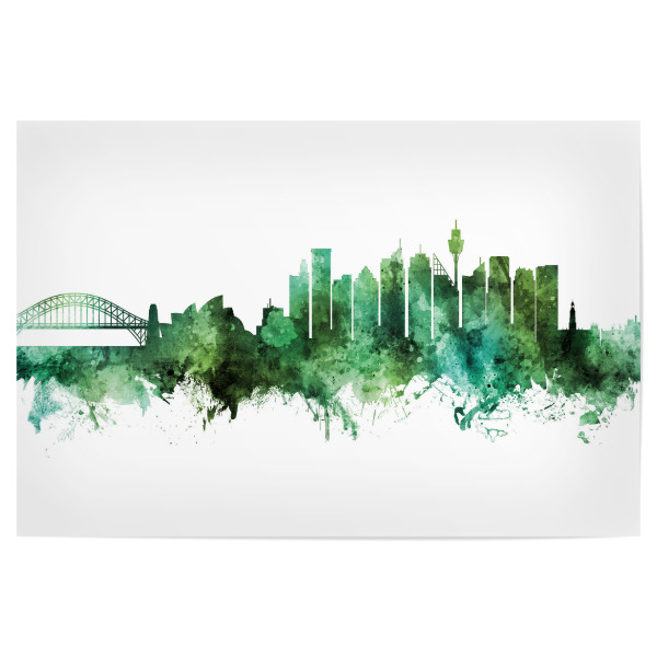 Poster 30x20 cm "Sydney Australia Skyline Green" artboxONE - Städte,Städte / Sydney