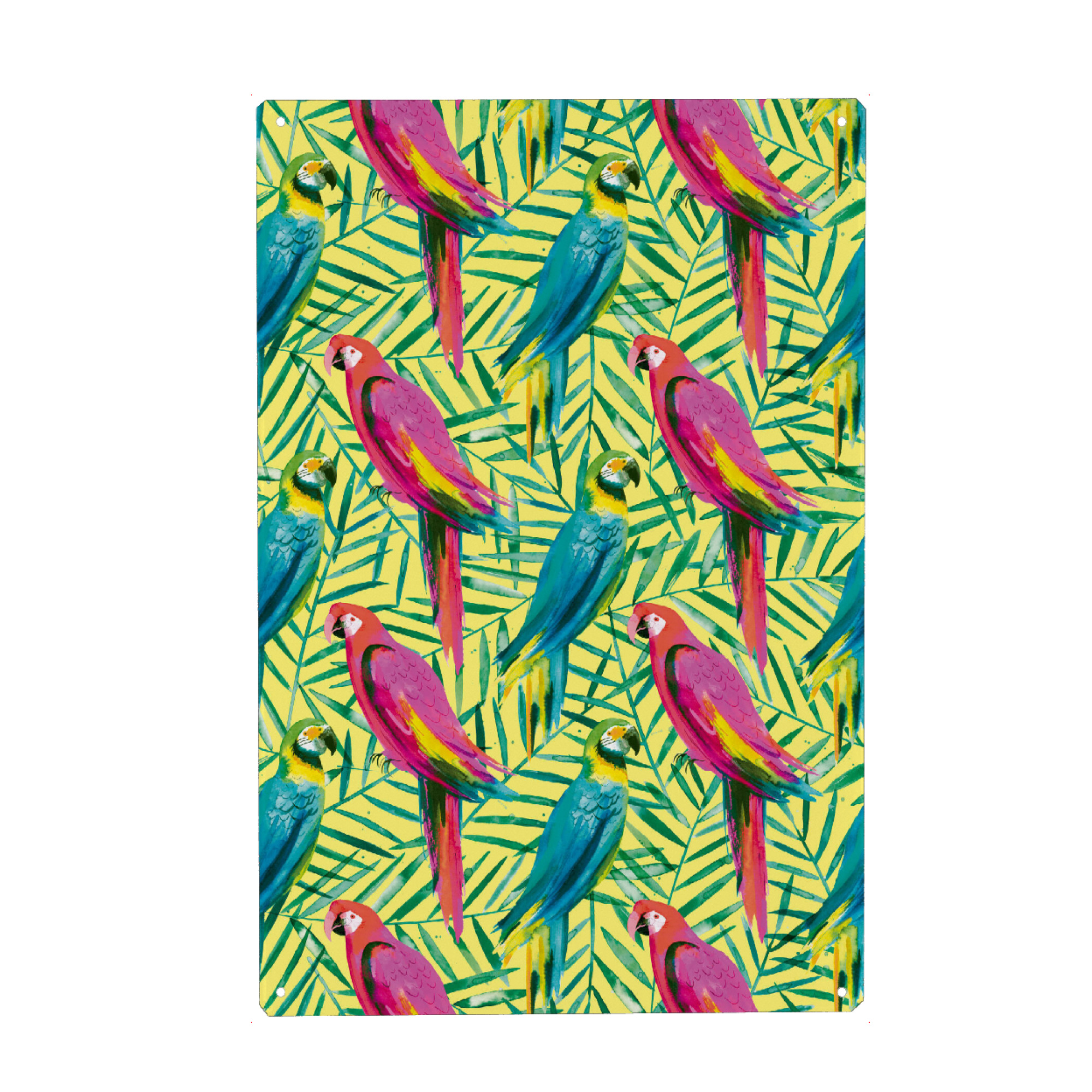Holzbild "Tropical Parrots Palms" artboxONE - Natur,Tiere,Reise / Strand und Meer,Fashion,Lustig