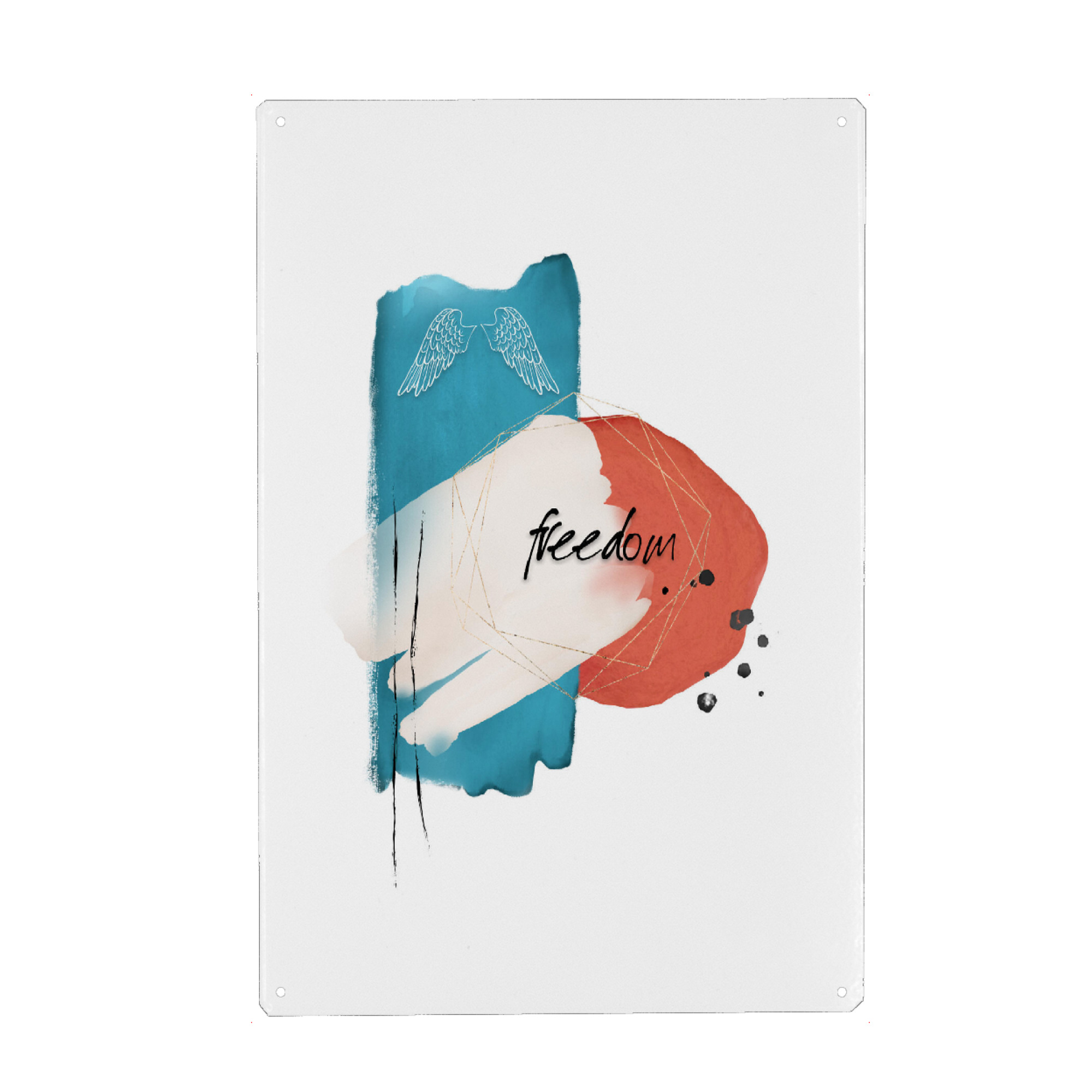 Metall Poster "Freedom zen art" artboxONE - Typografie,Abstrakt,Geometrie