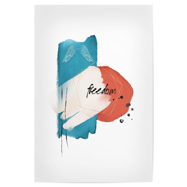 Poster 30x20 cm "Freedom zen art" artboxONE - Typografie,Abstrakt,Geometrie