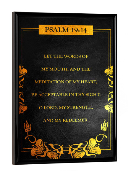 Poster mit schwarzem Rahmen "Psalm 19:14" artboxONE - Typografie