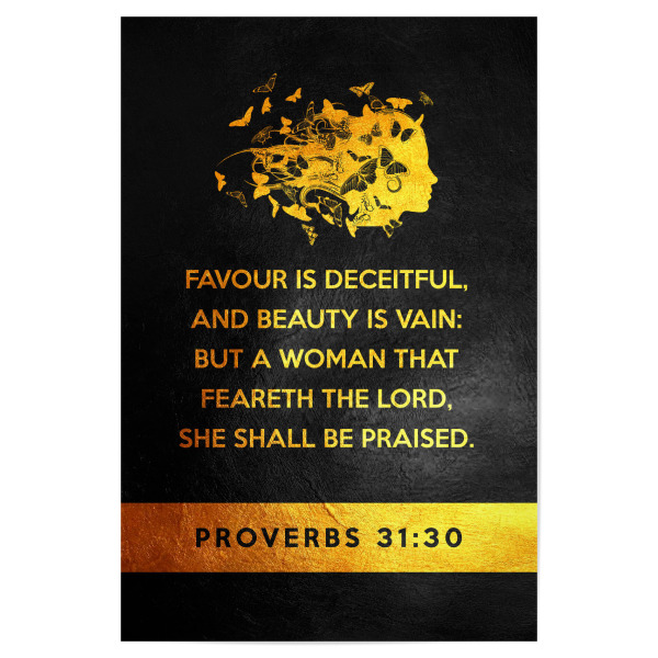 Poster "Proverbs 31:30" artboxONE - Typografie,Tiere,Liebe,Für Mama