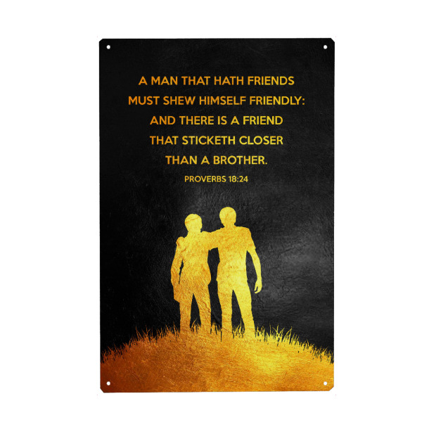 Holzbild "Proverbs 18:24" artboxONE - Typografie,Für Kinder,Menschen,Für Papa,Männer