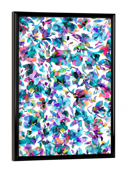 Poster mit schwarzem Rahmen "Aquatic Watercolor Flowers" artboxONE - Floral,Abstrakt,Lustig