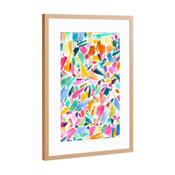 Poster mit Rahmen Kupfer "Colorful Watercolor Brushstrokes" artboxONE - Abstrakt,Festivals